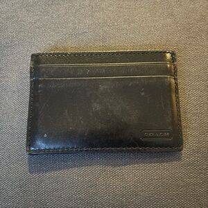 Coach black Leather Card Holder